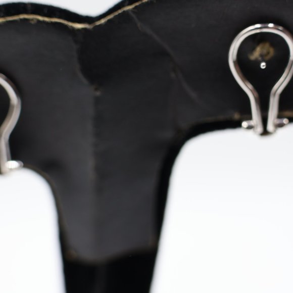 Lovely 14K Gold, Sterling, and Diamond Earrings – Omega Back - Picture 9 of 13